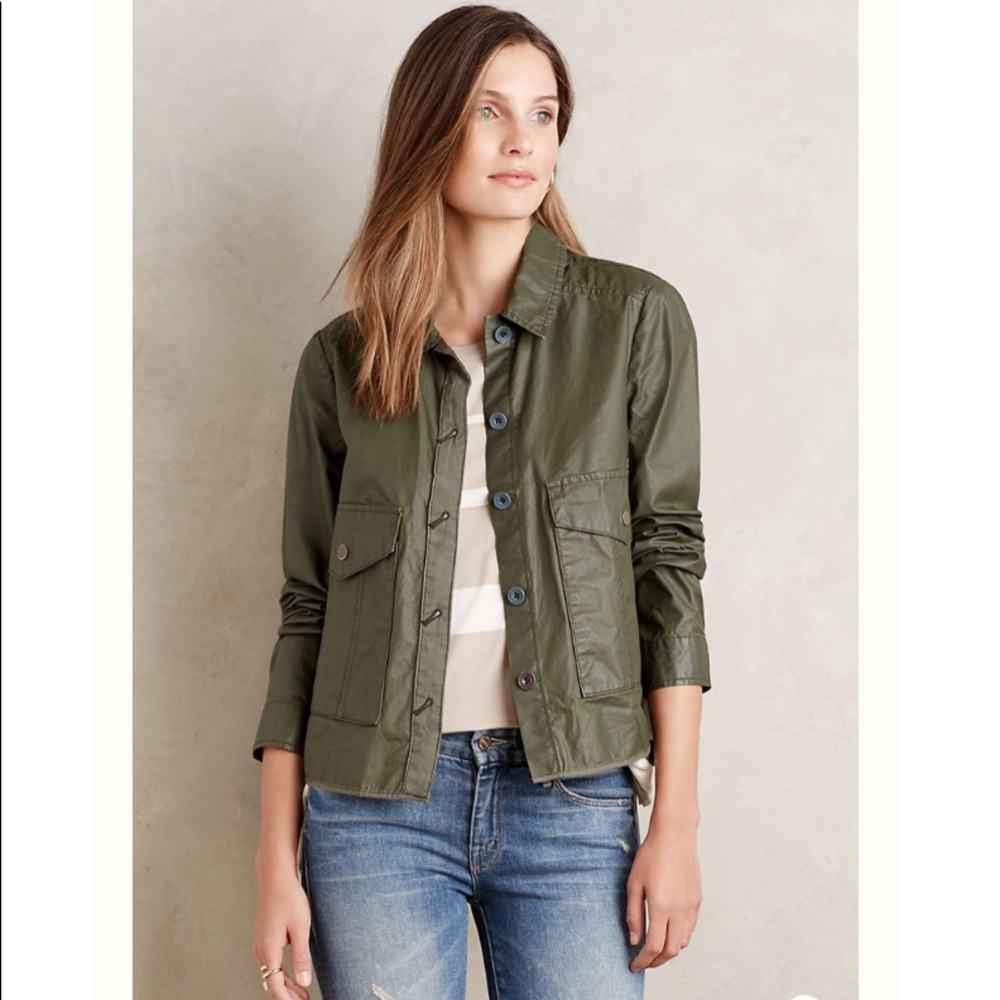 Anthropologie Hei Hei Green Waxed Utility Size Small